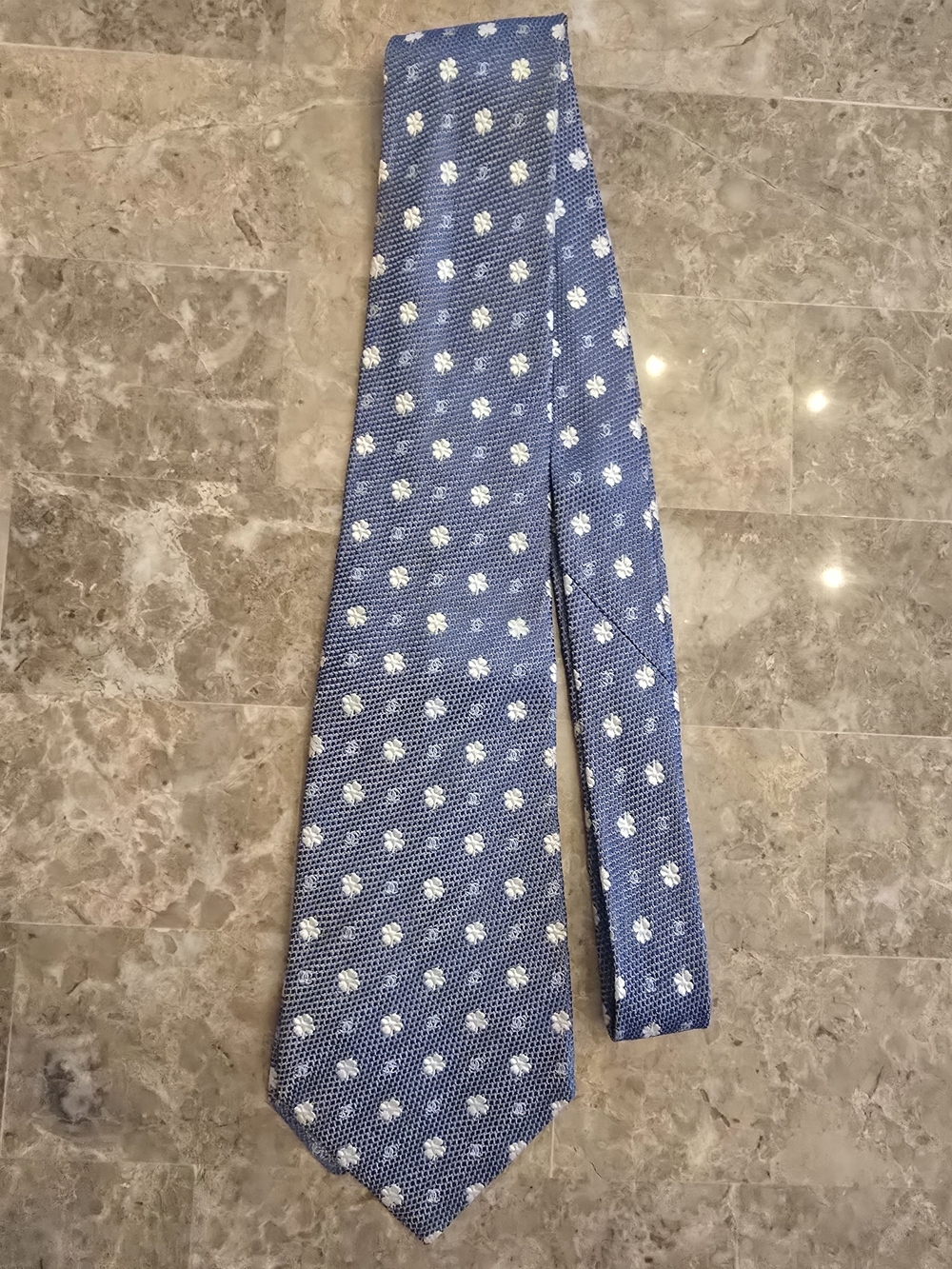 Mens Vintage CHANEL Silk Tie Shamrocks